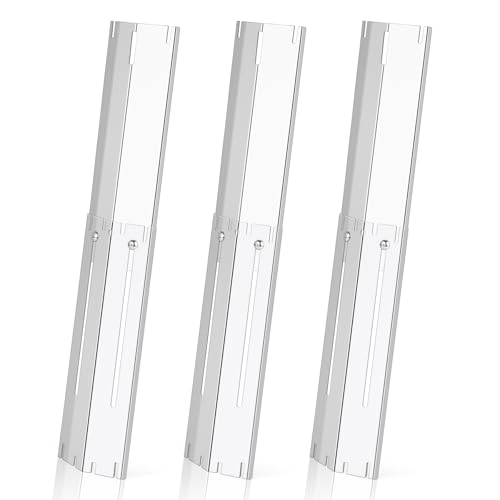 Universal Stainless Steel Adjustable Grill Heat Plates Heat Tents Heat Shields Grill Burner Cover,Compatible with Weber, Charbroil, Brinkmann, Chargriller etc.,Extends from 11.75" up to 21" L,3 Pack - size: 3-Pack