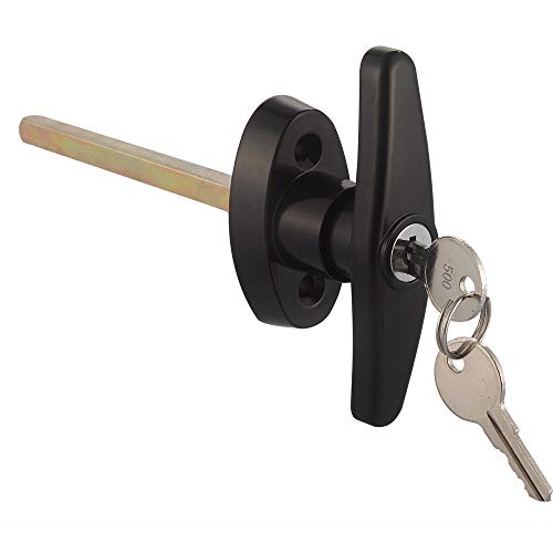 4½" T-Handle Shed Door Lock Handle with Lock Keyed Alike Garage t Handle Shed Latch Hardware Locking Handle 4.5“ T-Handle Lock with 8 Keys self-Drilling Screws and Allen Wrench 2kits - size: 4½" T-Handle Lock 2kits