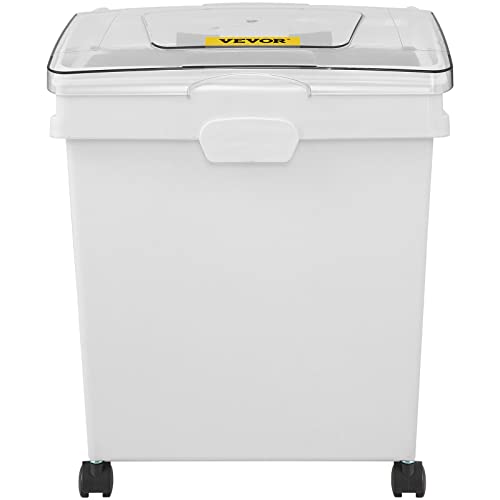 VEVOR Ingredient Bin, 10.5 Gallons Capacity Ingredient Storage Bin, PP Material Flour Bins On Wheels, White Shelf Ingredient Bin with Scoop and Sliding Lid, Commercial Storage Bins 3 Pcs/Set - size: 10.5 Gallon (3 Set)