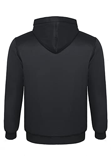 JiangWu Womens Fashion Horn Button Fleece Thicken Coat with Hood Winter Warm Jacket - color: A-black, size: Medium
