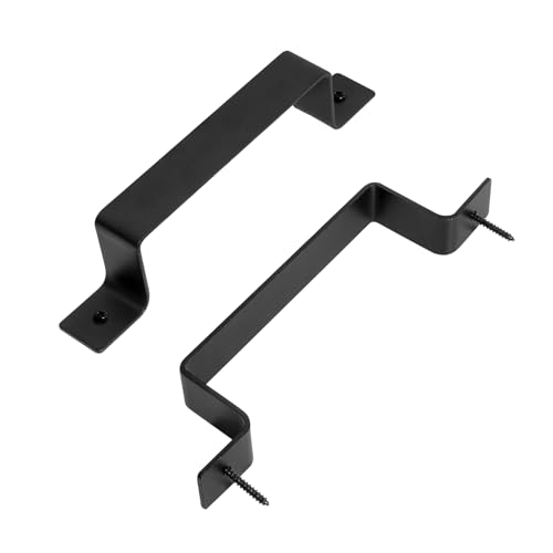 Barn Door Handle Black Steel Hardware，for Sliding Door Fence Door Wardrobe Drawer Garage Warehouse, Rustic Style (2pcs)