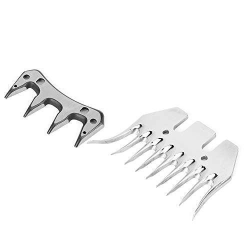 Stainless Steel Sheep Clippers 9 Tooth 13 Tooth Replacement Shearing Cutter Upper Serration for Sheep Goat Grooming, Smooth Efficient Cutting for Farmers Livestock Trimming - size: 9-tooth curved (+ swing )