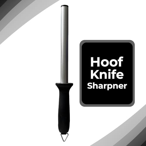 Hoof Knife Sharpener, Farrier Tool with Fine Diamond Grit Coated 8 Inch Honing Rod, Farrier Knife Sharpener for Sharpening Hoof Knives