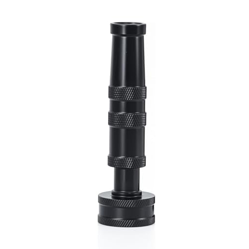 RESTMO Solid Brass Hose Nozzle, Heavy Duty Adjustable Twist Hose Nozzle | Anti-Rust Black Coating, Solid Brass Construction, Leak-proof, Adjustable 3 Spray Patterns, Ideal for Watering & Washing - size: 1 Pack