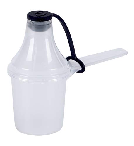 Measuring Scoop & Funnel - Travel Cap Spoon White 1-Pack 30cc | 2-in-1 scoop & funnel system, Airtight leak-resistant travel cap, Extended long handle, USA made food grade plastic - color: White, size: 30 mL | 2 tbsp | 1 fl oz