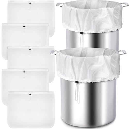 Chumia 5 Pack Brew Bags Reusable Fine Mesh Strainer Cloth Filters Large | 26x22 Inch Extra Large for Beer Wine Cheese Making, Straining Cloth for Fruit Cider, Makers Mesh Bag Filters Reusable