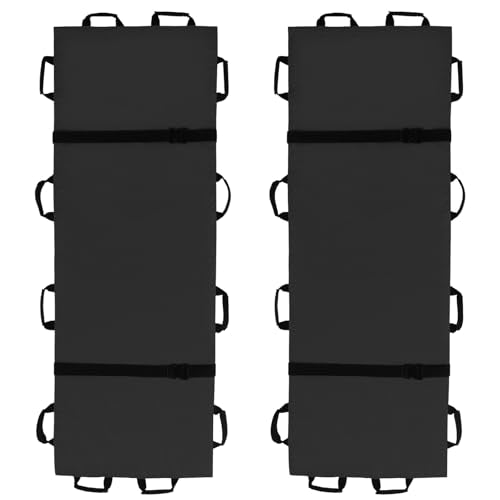 Portable Transport Stretcher with 12 Rubber Handles & Carrying Bag – Dog Stretcher & Gurney, Patient Animal Mover for Emergency Casualty Evacuation, 400lbs Capacity（Black） - color: Black2Pack, size: Two-Pack