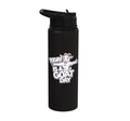 Childrens Today is a Goat Day Design | Kids Goat Stainless Steel Insulated Water Bottle - color: Black