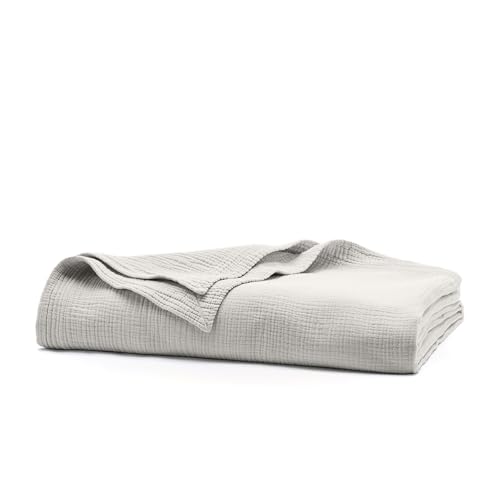 BOLL & BRANCH Dream Bed Blanket, Twin/Twin XL, Mist | Luxury 100% Organic Cotton - Soft, Lightweight and Breathable - Cloud-Like Touch - color: Mist, size: Twin/Twin XL