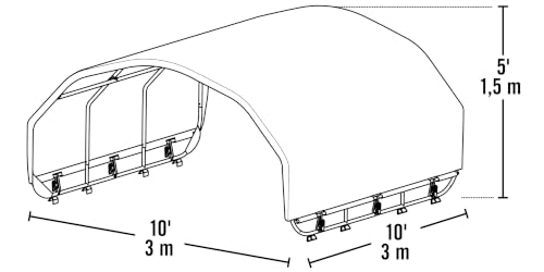 ShelterLogic 10' x 10' Powder Coated Green Corral Shelter Livestock Shade