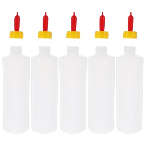 Tofficu 5 Pack Goat Bottles for Feeding Baby Goats, 400ml (13.5oz) Lamb Feeding Bottle with Nipples, Small Animal Nursing Milk Replacer Feeder for Calves, Piglets, Kittens and Puppies