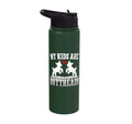 My Kids Are Buttheads Funny Goat Lover Goat Mom Farmer Stainless Steel Insulated Water Bottle - color: Dark Green