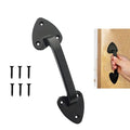 Cast Iron Barn Door Handle 7.5 Inch, Heavy Duty Rustic Gate Pull Handle for Outdoor Fence, Shed & Sliding Door, Black, 1 Pack with Mounting Screws - size: 7.5Inch - 1 Pack