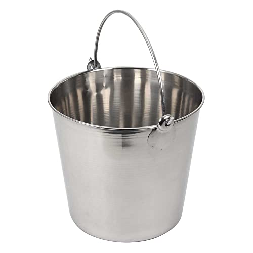 Lindy's 13-Quart Stainless Steel Bucket, Durable Seamless Bucket for Home, Carry Water or Milk, Fill with Food, Cleaning Bucket - size: 13 quarts