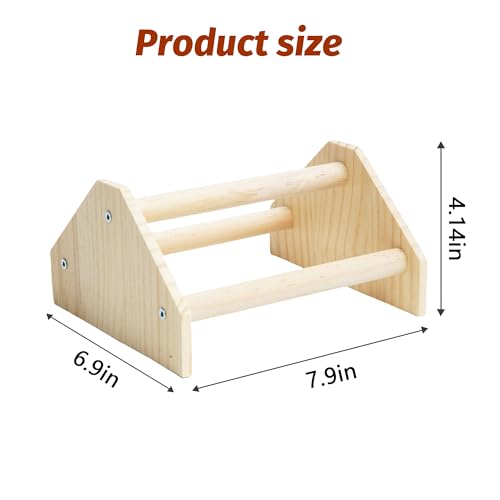 Baby Chicken Perch Strong Pine Wooden Chick Jungle Gym Roosting Bar, New-gen Durable Chicken Perch Toys for Coop and Brooder 7.9 X 6.9 X 4.14’’ Chicken Perch(Can be Used for Baby Turkeys)