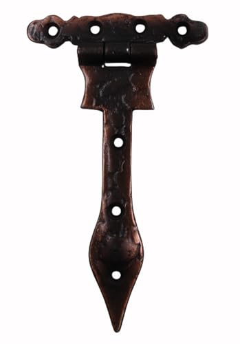 The Metal Magician Antique Copper T-Strap Hinges, Pack of 4 Heavy Duty Barn Door Hinges (6.2" x 3.5") for Wooden Fences Heavy Duty, Decorative, Farm Gate Hinge (Antique Copper) - color: 6inch T Hinge Antique Copper