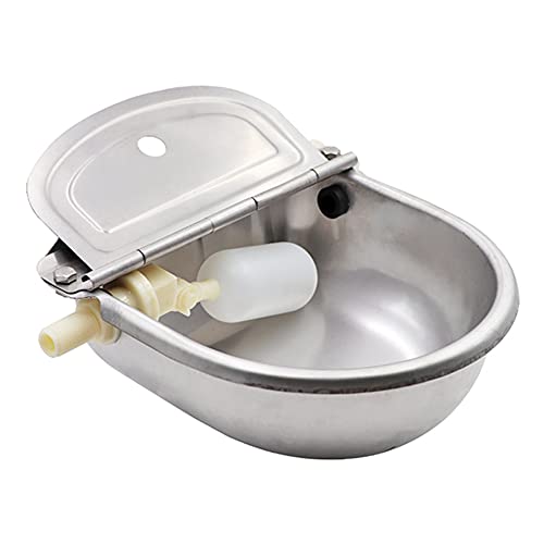 Automatic Livestock Waterer for Cattle, Dogs, Chicken, 304 Stainless Steel | Rust-Proof Auto Refill Float Valve, Wall Mount, Easy Install & Clean, for Horse Sheep Pig, Livestock Water Trough Bowl