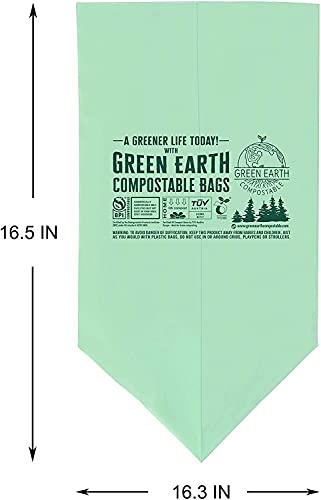 Green Earth Compostable Small Kitchen Food Scrap Trash Bags, Compost Bin Compatible, 2.6 Gallon, 10 Liter, 300-Count, Extra Thick 0.71 Mil, ASTM D6400, BPI (US) & OK Compost Home (EU) Certified - size: 300 Count (Pack of 1), style: 2.6 Gallon