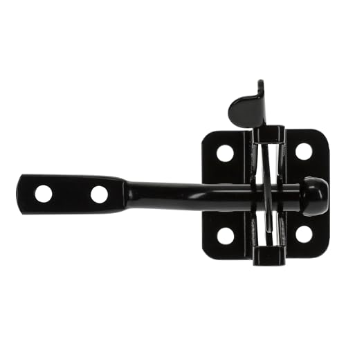 National Hardware Automatic Gate Latch, 4 in Strike, Steel, Black | Self-Latching on Close for Outswing Farm Gates and Animal Pens; Padlockable, Left or Right Hand Mounting - size: 1 Count (Pack of 1)