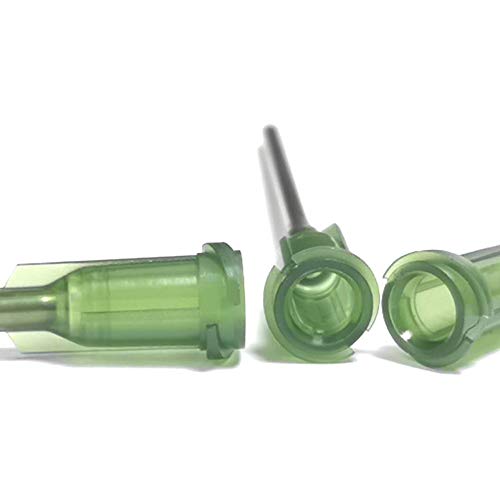 14 Gauge 1.5in Blunt Tip Dispensing Syringe Needle, Olive 20 PCS | Industrial Precision Applicators , Luer Lock, Suitable Glue, Ink, Grease, etc, Compatible with Various Syringes, Fluid Tools - size: 14Ga x 1.5＂