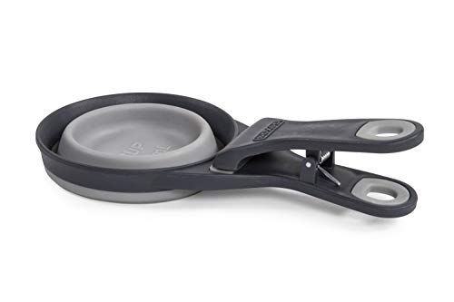 Dexas Pets Collapsible KlipScoop Collapsible Dry Dog Food Scoop and Dog Food Bag Clip, 1 Cup Capacity, Light Gray (PW660432429) (Pack of 2) - color: Light Gray, size: 1 Cup Capacity (Pack of 2)