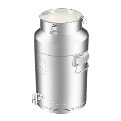 304 Stainless Steel Milk Bucket with Faucet,Milk Buckets with Lid Can Large Liquid Container Storage,Sealing Lid and Carry Handle, Airtight Design(35L/9.24 Gal,w/Faucet) - size: 35L/9.24 Gal,w/Faucet