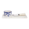 Mud Pie Marble Board With Blue Dip Cup Set