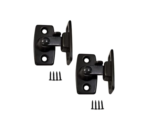 QCAA Heavy Forged Solid Brass Door Latch, 90 Degree Right Angle Door Latch Buckle for Doors & Windows, Small, 1.75", Oil Rubbed Bronze, 2 Pack, Made in Taiwan - color: ORB-1.75", size: 2 Pack