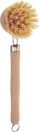 Fox Run 74906 Natural Dish Brush, Tampico Fiber Bristles Brown, 9" - color: Tan, size: 9" Tampico Fiber Dish Brush