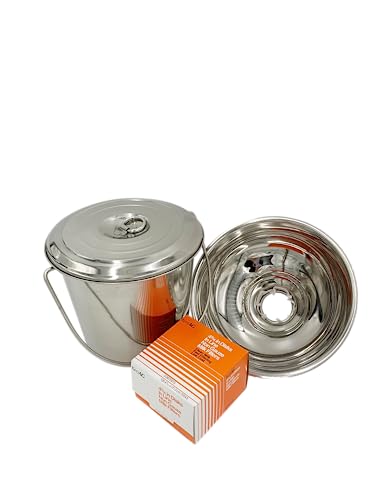 SS Strainers (Medium Strainer & Pail Combo, 7 L Pail & Strainer Combo) - color: 7 L Pail & Strainer Combo, size: Medium