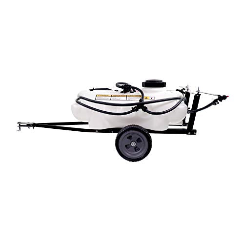 Brinly ST-152BH-A Self-Storing Tow Behind Lawn and Garden Sprayer with Collapsible Boom, 15-Gallon, Matte White - color: Matte White