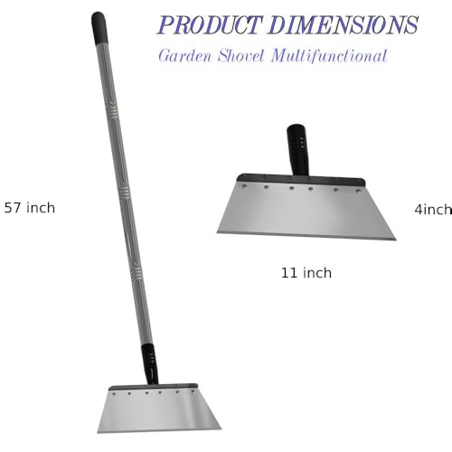 Garden Flat Shovel - Floor Scraper，Multifunctional Heavy Duty Weed Scraper | Adjustable Stainless Steel handle garden spade forlawn edging, digging, snow & ice removal, durable outdoor scraper tool