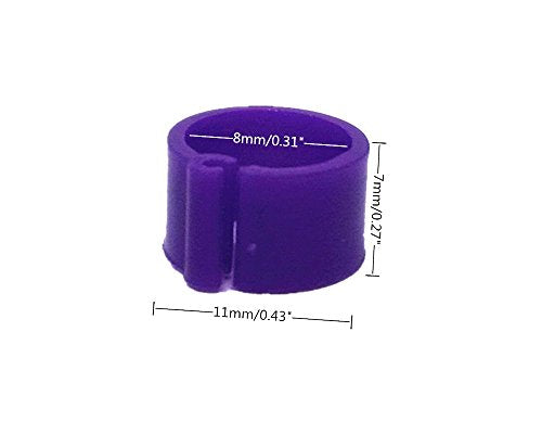 Honbay 200pcs Mix Color 8mm Foot Ring Bands Bird Clip on Leg Rings for Pigeon Dove Chicks Bantam Quail Lovebirds Finch Small Poultry Chicken