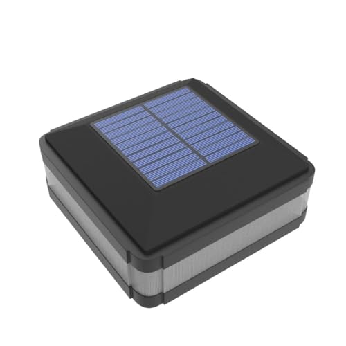 4x4 Post Solar Lights 160 Lumen with 52 LEDs & 6000K White Light | Outdoor Fence Deck Post Solar Lights Fit 4x4 Caps(5x5 6x6 Need Mounting Bracket), IP65 Waterproof for Porch Patio Garden - color: Black