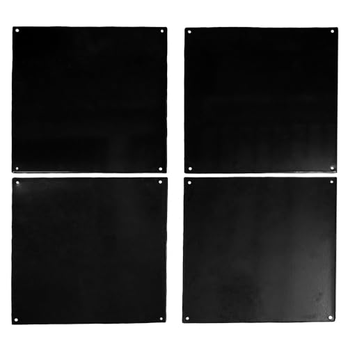 Schneiders Easy-Up 12" x 12" Metal Wall Plate Chew Guards for Horses | Heavy-Duty Steel Protection for Barns and Stalls | Set of 4 | Color Black