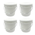 Rocky Mountain Goods 1 Gallon Bucket with Lid and Handle - Water Tight Paint Pail - Multi Use Utility Bucket - Durable Saturn Rings Leak-Proof Lid - Thick Uniform Walls for Stacking (Pack of 4)