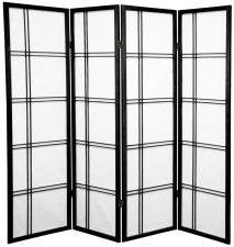 Double Cross Room Divider 3 to 10 Panel (Black, 4)