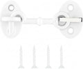 Cabin Hook and Eye Door Latch, 2.8 in, White Powder Coat | Solid Brass, Heavy Duty Construction, Barn Door Gate Latch, Window Sash Catch, Screws Included - color: Brass | White Powder Coat