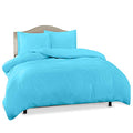 Clara Clark Duvet Cover Ultra Soft Double Brushed Microfiber - Comforter Cover with Button Closure and 2 Pillow Shams, Beach Blue, King - 90"x104" - color: Beach Blue, size: King