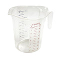 Winco PMCP-200 Measuring Cup, Polycarbonate, 2-Quart, Clear | Graduated measurements, Stackable design, For liquid and dry ingredients, baking and commercial food prep - size: 2 Quart