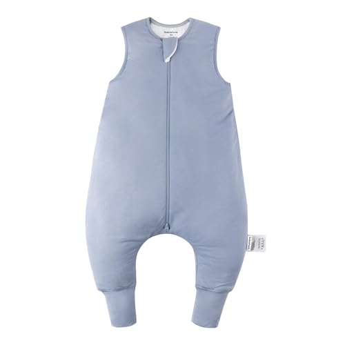 BubblePanda Rayon Made from Bamboo Sleep Sack with Feet 6-12 Months 2.5 Tog | Toddler Sleep Sacks with Legs, Soft Walker Sleeping Sack, Lightweight Baby Wearable Blanket, 2-Way Zipper, Slate, Small - color: Slate, size: S(6-12M)