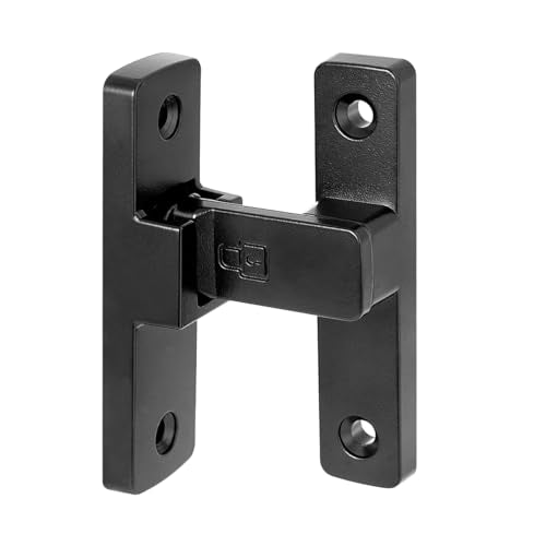 Black 90 Degree Zinc Alloy Barn Door Latch, Flip Gate Lock | Sliding Door Latch,Right Angle Door Lock,for bedroom,garage,balcony,barn,bathroom,drawer,window,cabinet,pet enclosures - color: Black_90 Degree