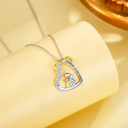 Goat Necklace Crystal Goat Necklace Sterling Silver Heart Goat Necklace Animal Pendant Jewelry for Women Goat Gift for Goat Lovers - style: rabbit