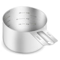 1PCS 1Cup (240ml, 8oz) Measuring Cup, Etched Inner Scale Measure Scoop | 18/8(304) Food-Grade Stainless Steel, Seamless One-Piece design, Metric and US Measurement, ‌Rust-Free, Dishwasher-Safe - size: 1Cup