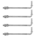 LANIAKEA 4PCS 10" J Bolt Gate Hinge J-Bolt Chain Link Fence Gate Hinge Heavy Duty Threaded Hinges for Cattle Corral Panels - size: 10in
