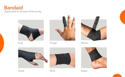 Latex Free Self Adhesive Bandage Wrap 2 inch x 5 Yards - 24 PCS Black Non-Woven Elastic Bandage Wrap - Vet Wrap for Dogs