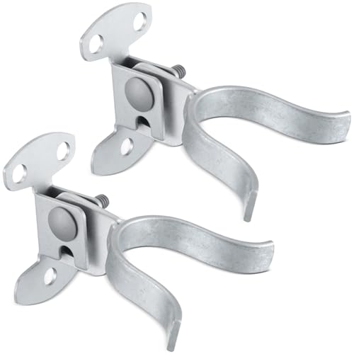 Zonon 2 Pcs Gate Fork Latch, Suitable for 1-7/8" Fork, Fence Latch Hardware Wall Mount for Chain Link Farm Fence Gate Flat Wooden Posts, Pressed Galvanized Steel - size: 1-7/8"