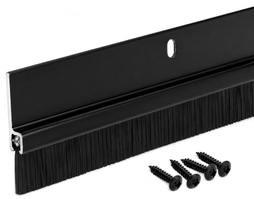 Randall Manufacturing Co., Inc | Door Sweeps – Aluminum & Brush | Brush Sweeps for Gaps Up to 1” | Black Holder | 3 Feet | Fill Gaps & Keep Unwanted Debris Out