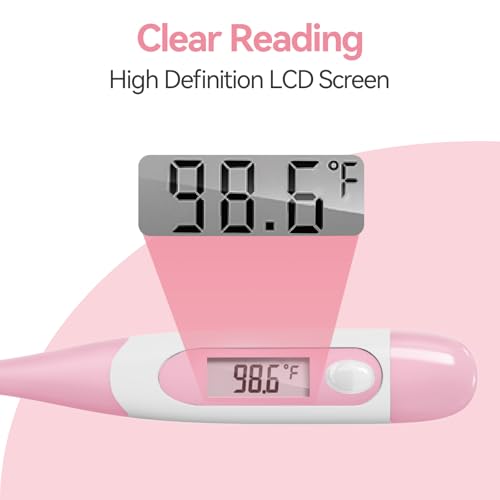 Clinical Digital Thermometer for Adults and Babies, Oral Armpit and Rectal Temperature Thermometer for Fever with Alarm, Flexible Tip - size: DT008