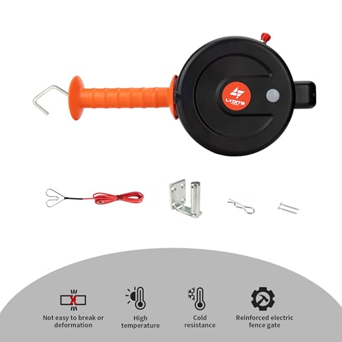 Electric Fence Gate Handle, Built in Diameter 6mm Electric Rope, Length 10M | Retractable, Enter and Exit Without Power Interruption, Uv Resistant, Highly Insulated, Easy To Install, 180° Installation